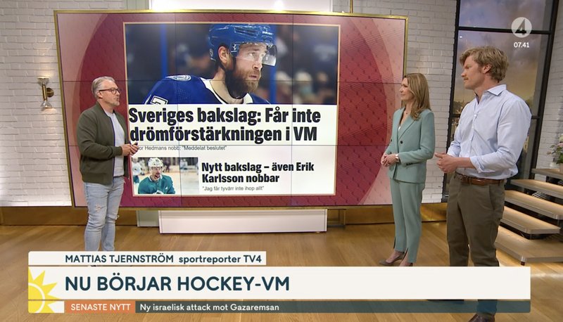 Hockey-VM är inte för alla. Skärmavbild: TV4 Hockey-VM är inte för alla. Skärmavbild: TV4